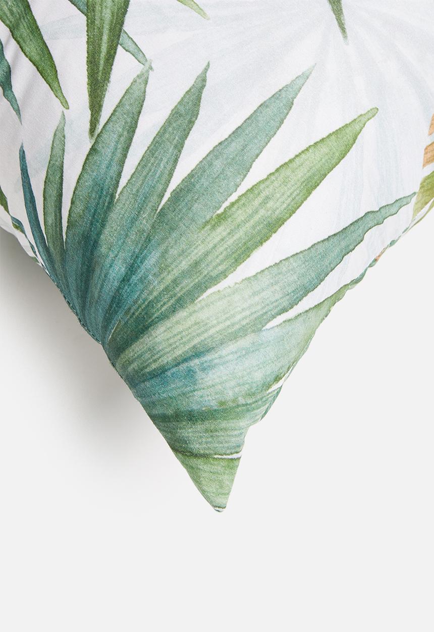 Sixth Floor - Tropivary cushion cover - green & white 