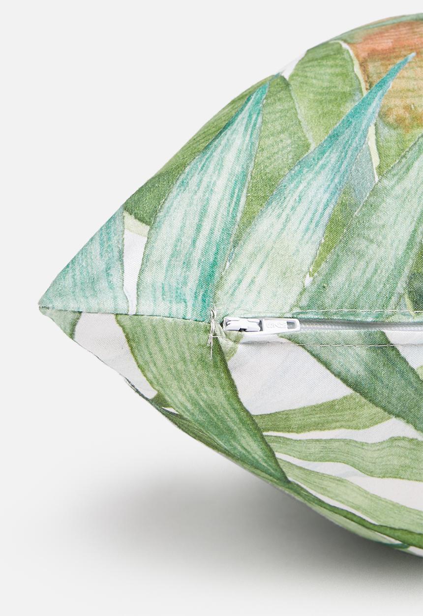 Sixth Floor - Tropivary cushion cover - green & white 