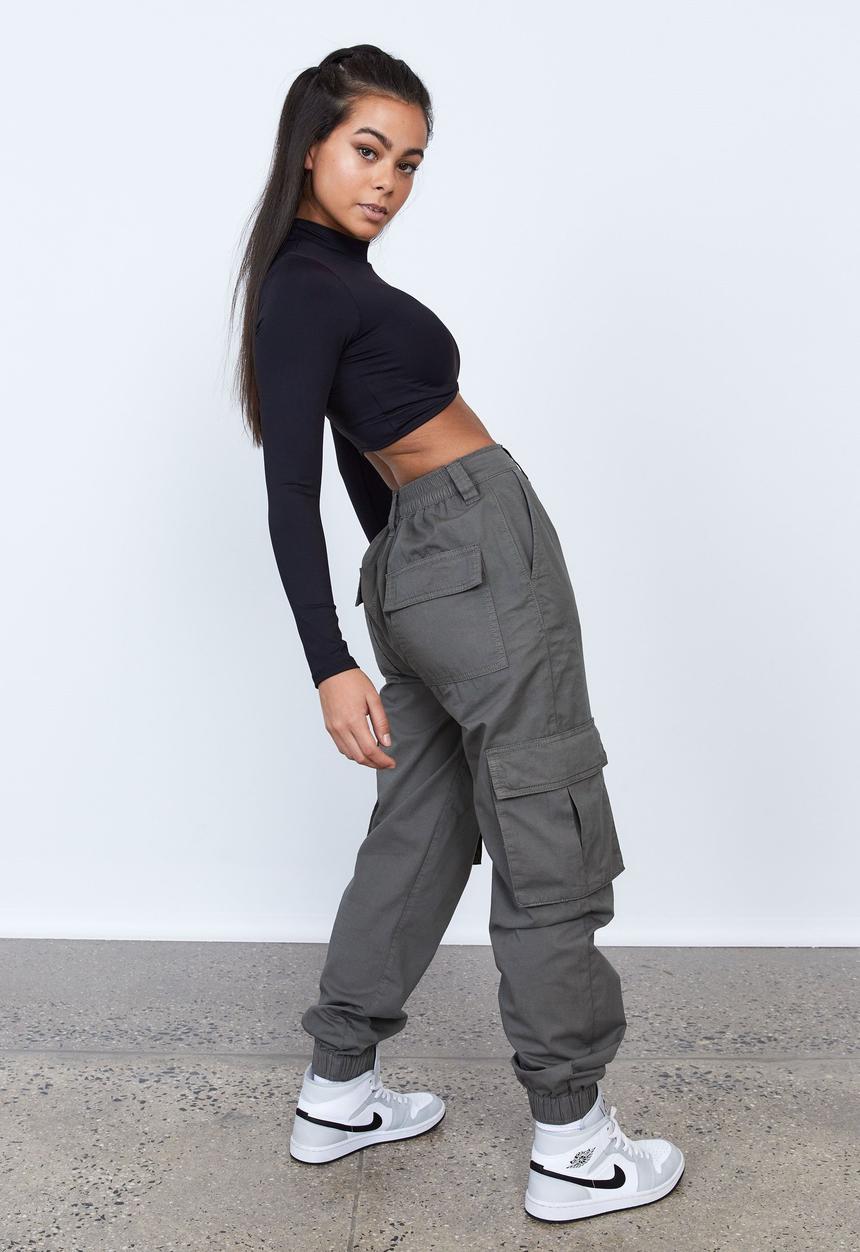 Factorie - Cuffed cargo pant - army green