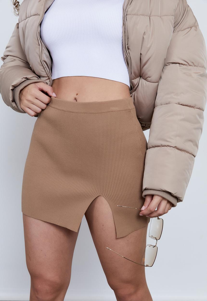 Factorie - Knit micro mini skirt - tigers eye