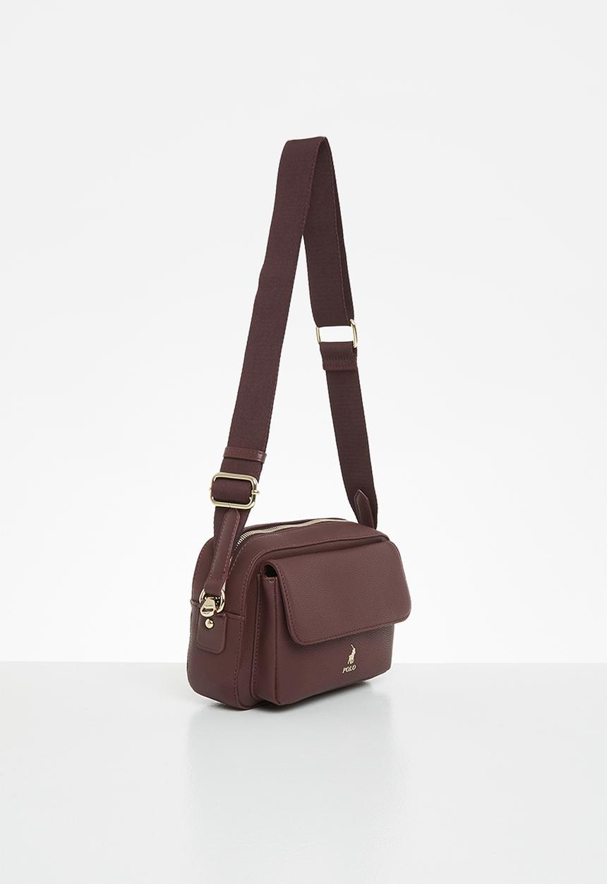 POLO - Lyon camera bag with flap pocket - bloodstone