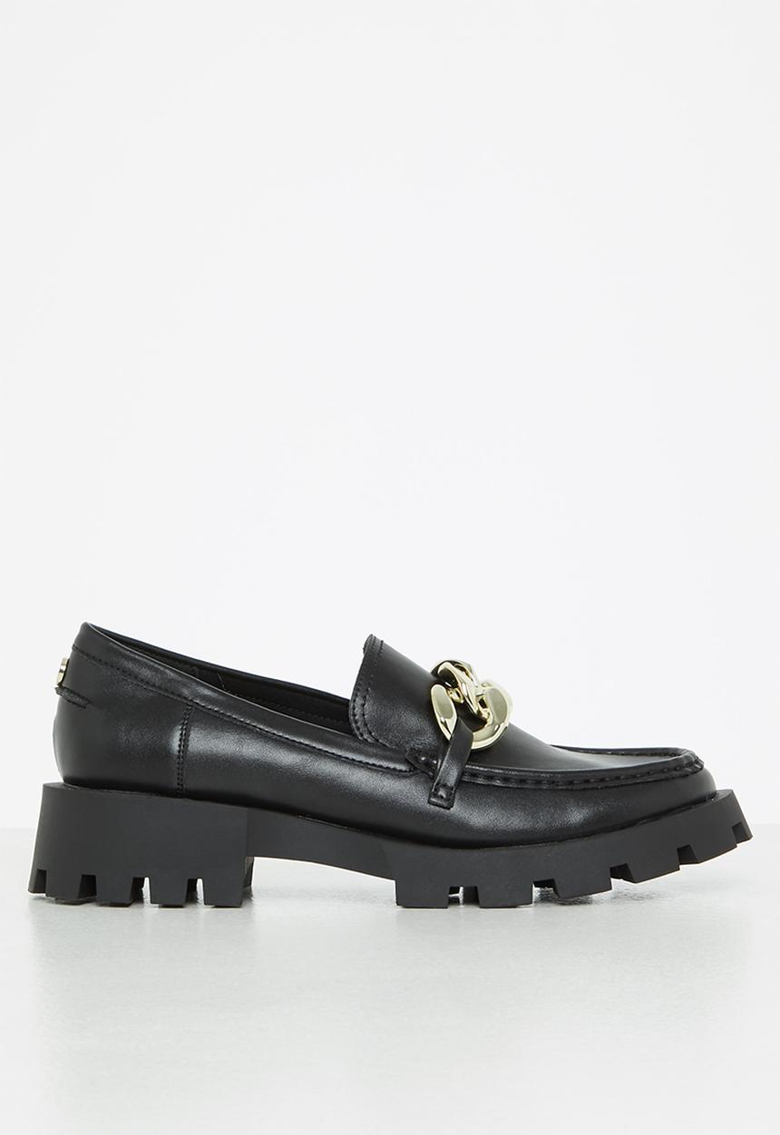 Steve Madden - Mix up leather lug sole loafer - black