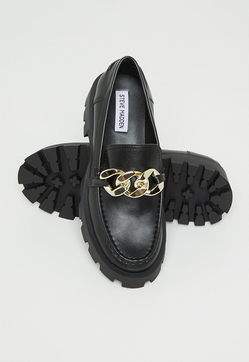 Steve Madden - Mix up leather lug sole loafer - black