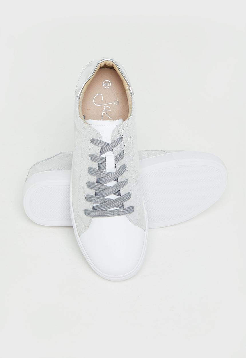 Julz - Rio leather sneaker - silver