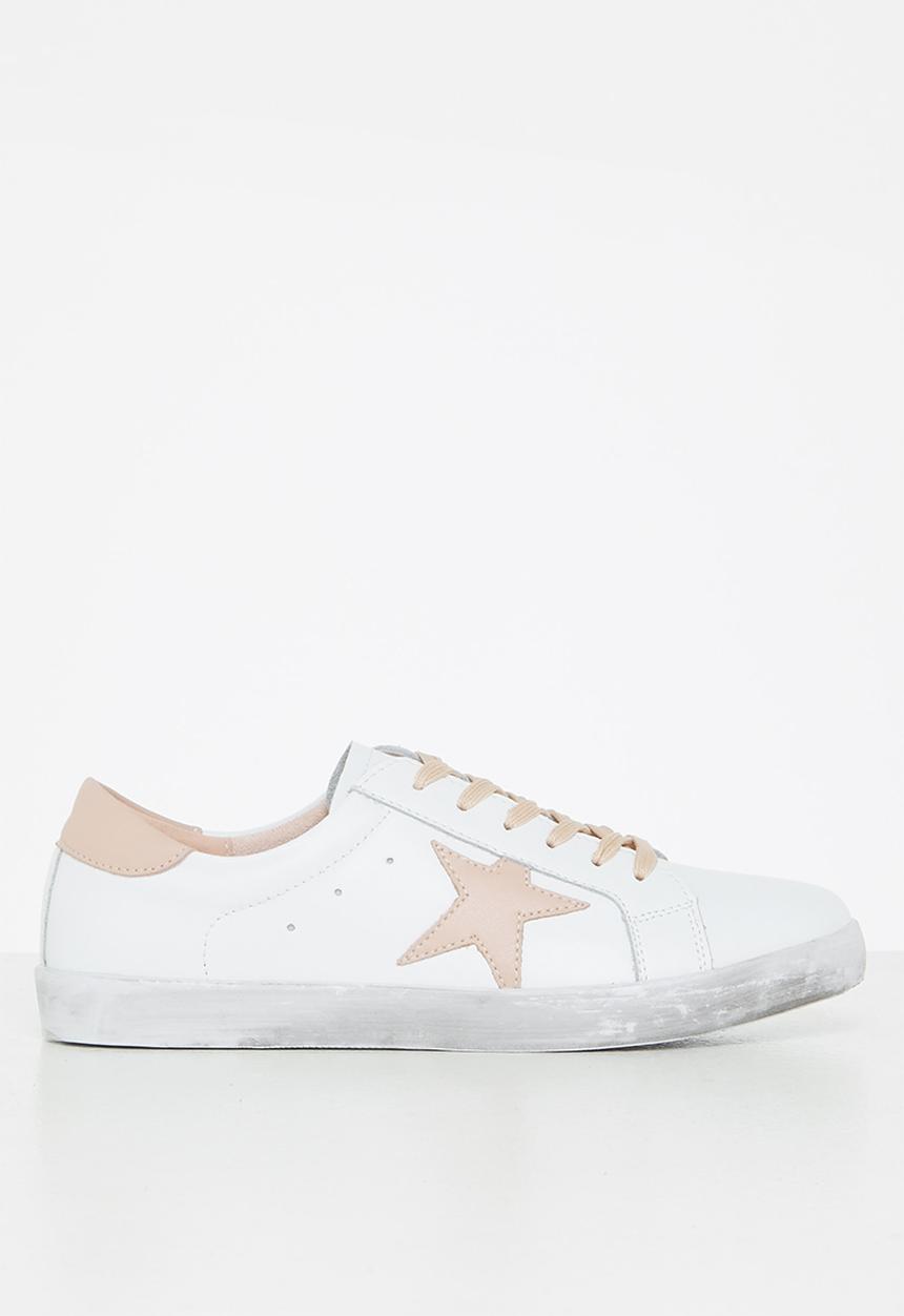 Julz - Zen leather sneaker - white & pink