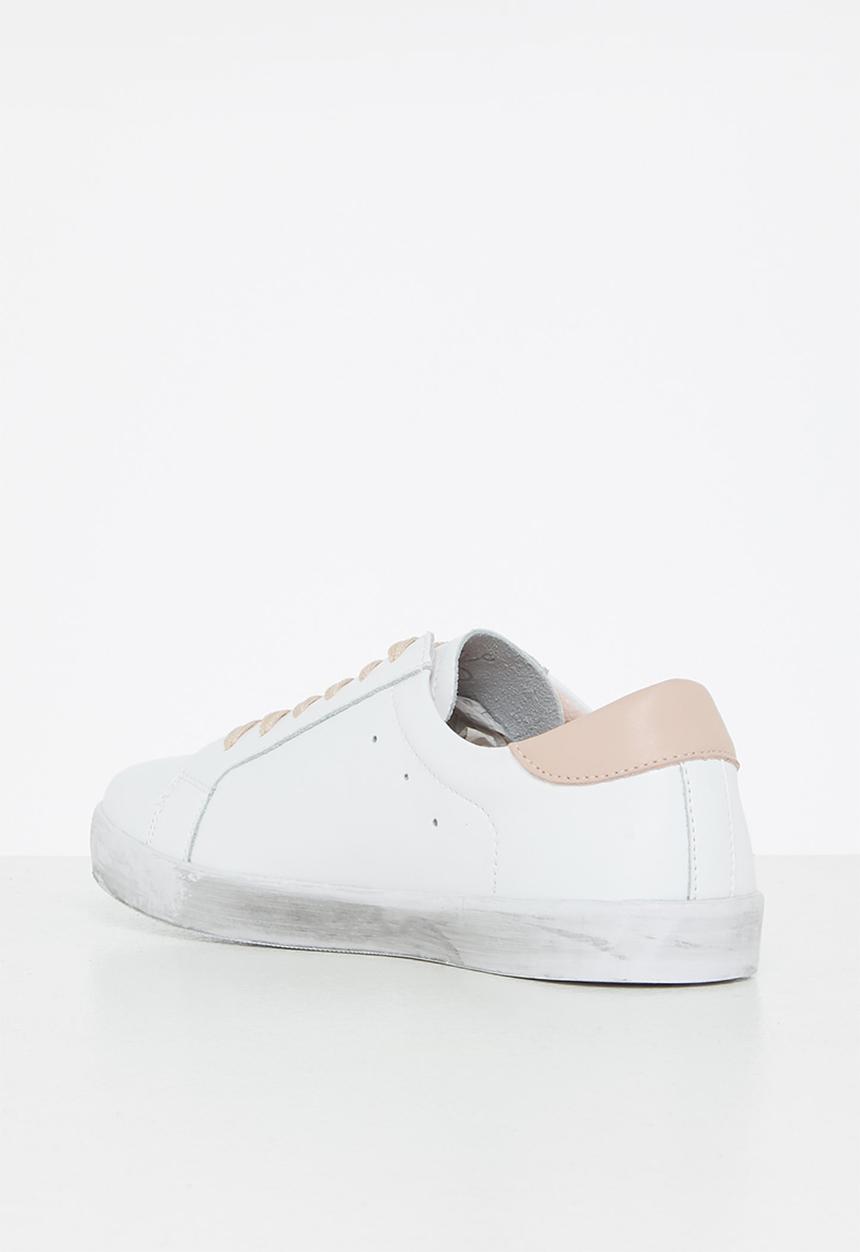 Julz - Zen leather sneaker - white & pink