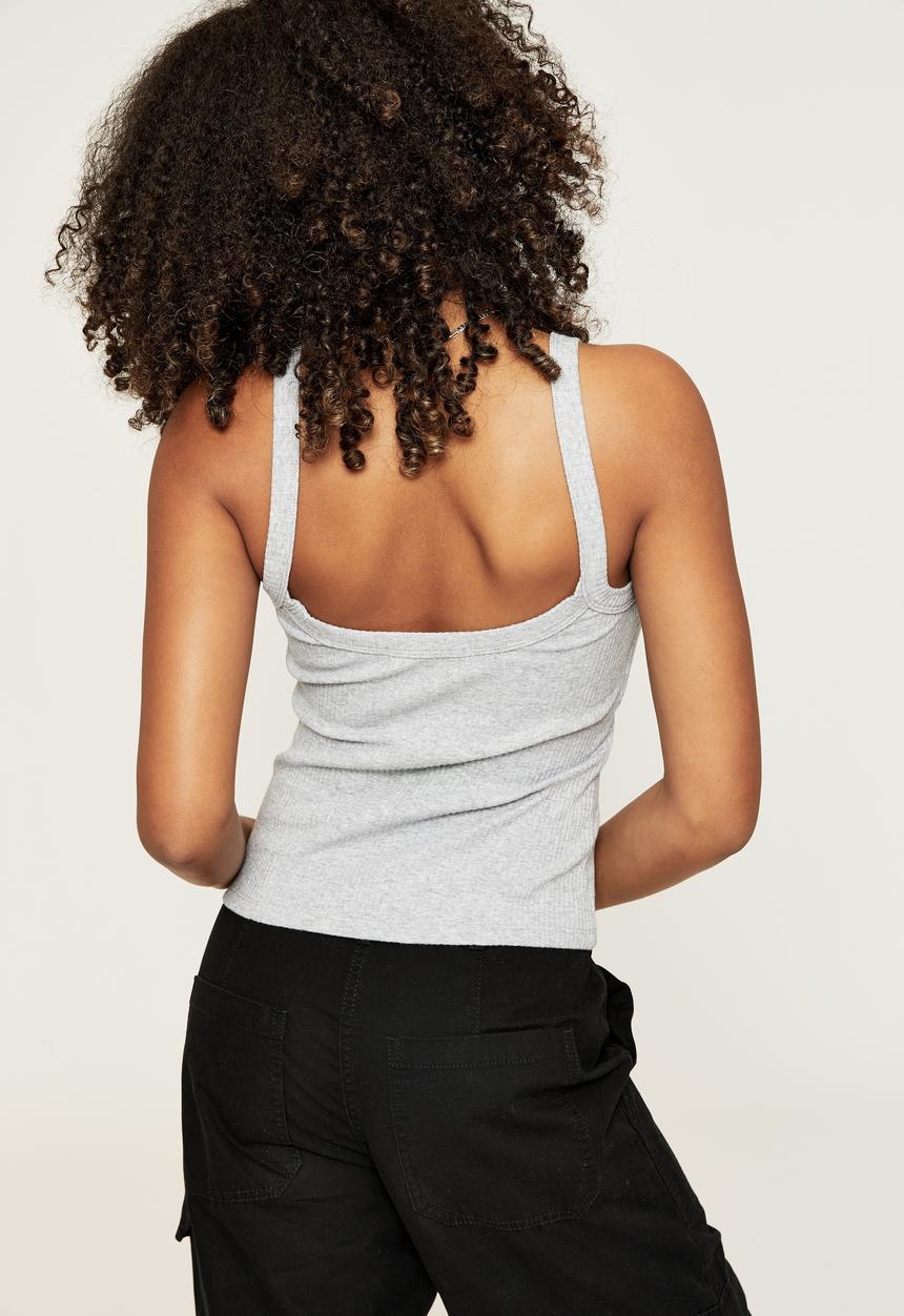 Supré  - Riri scoop neck tank - grey marle