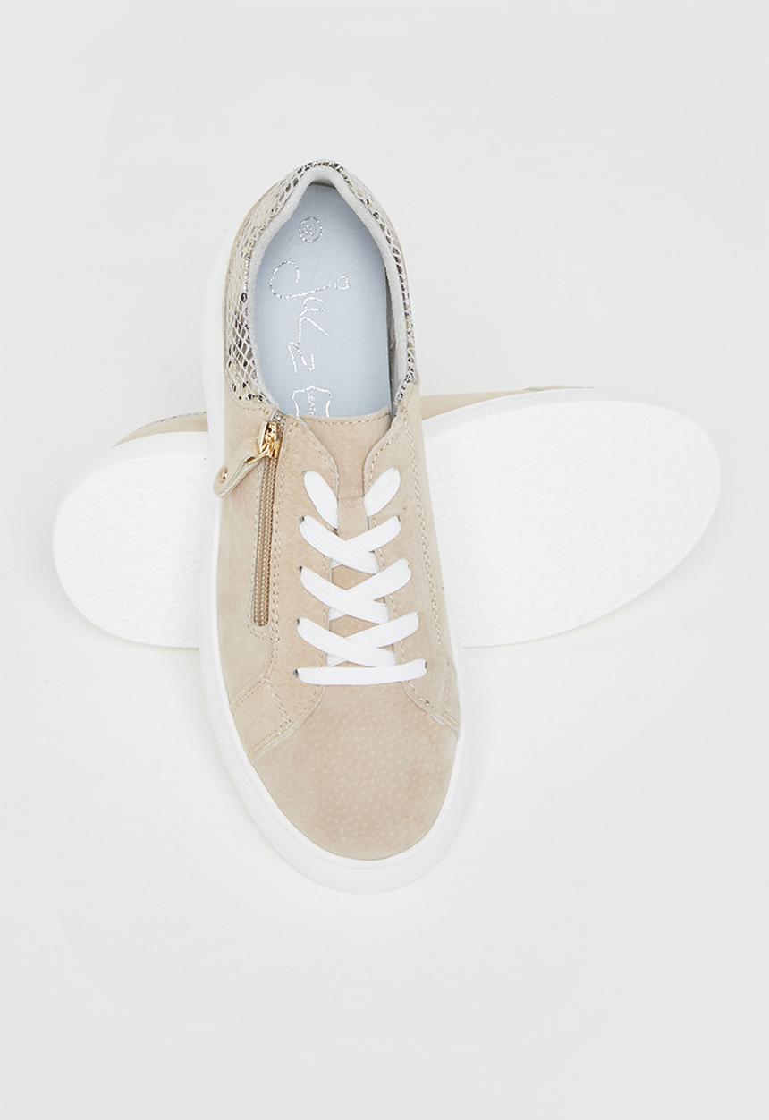 Julz - Mimi leather sneaker - beige