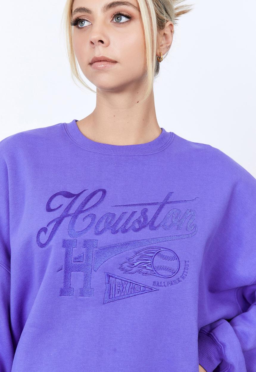 Factorie - Slouchy premium graphic crew - blue iris/houston