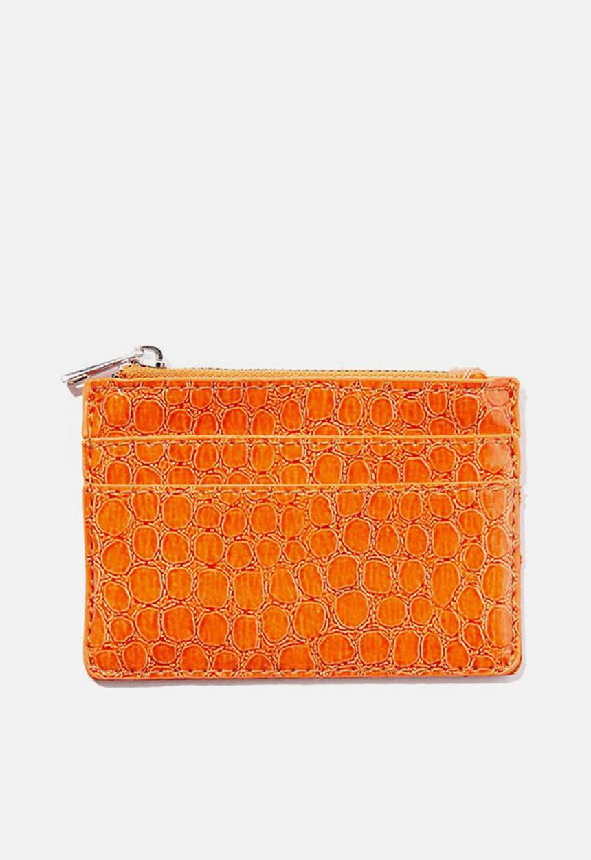 Rubi - Daisy cardholder - orange pebble texture