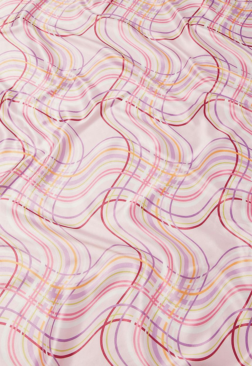 Rubi - Versatile scarf - pink brandy warped check