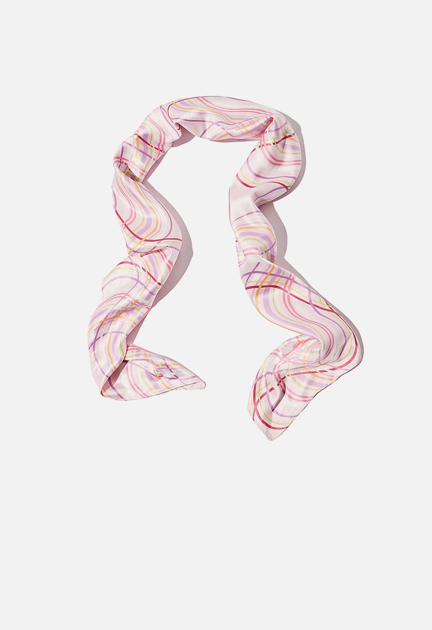 Rubi - Versatile scarf - pink brandy warped check