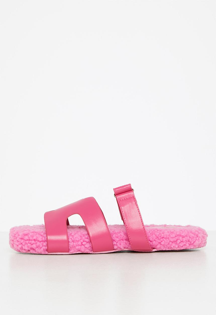 Public Desire - Hot fuzz slipper - pink borg