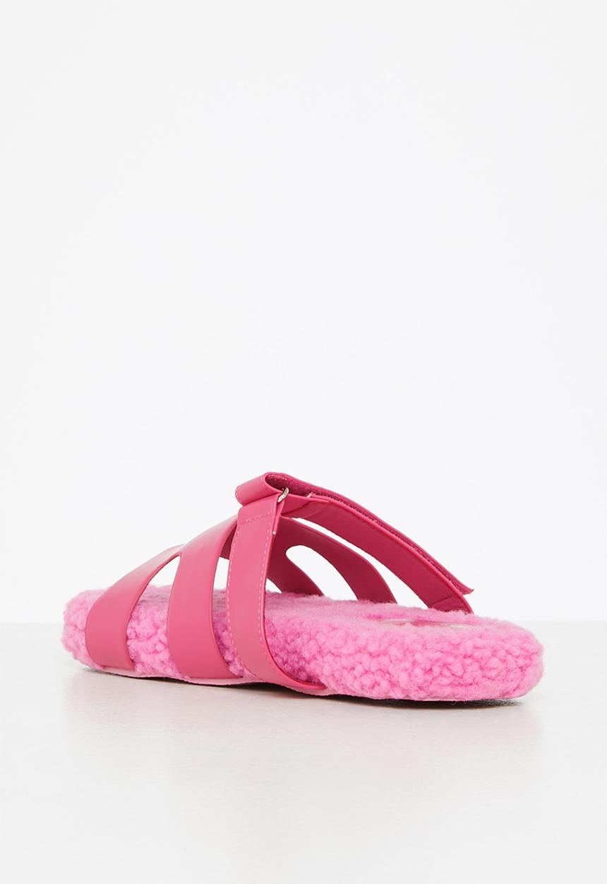 Public Desire - Hot fuzz slipper - pink borg