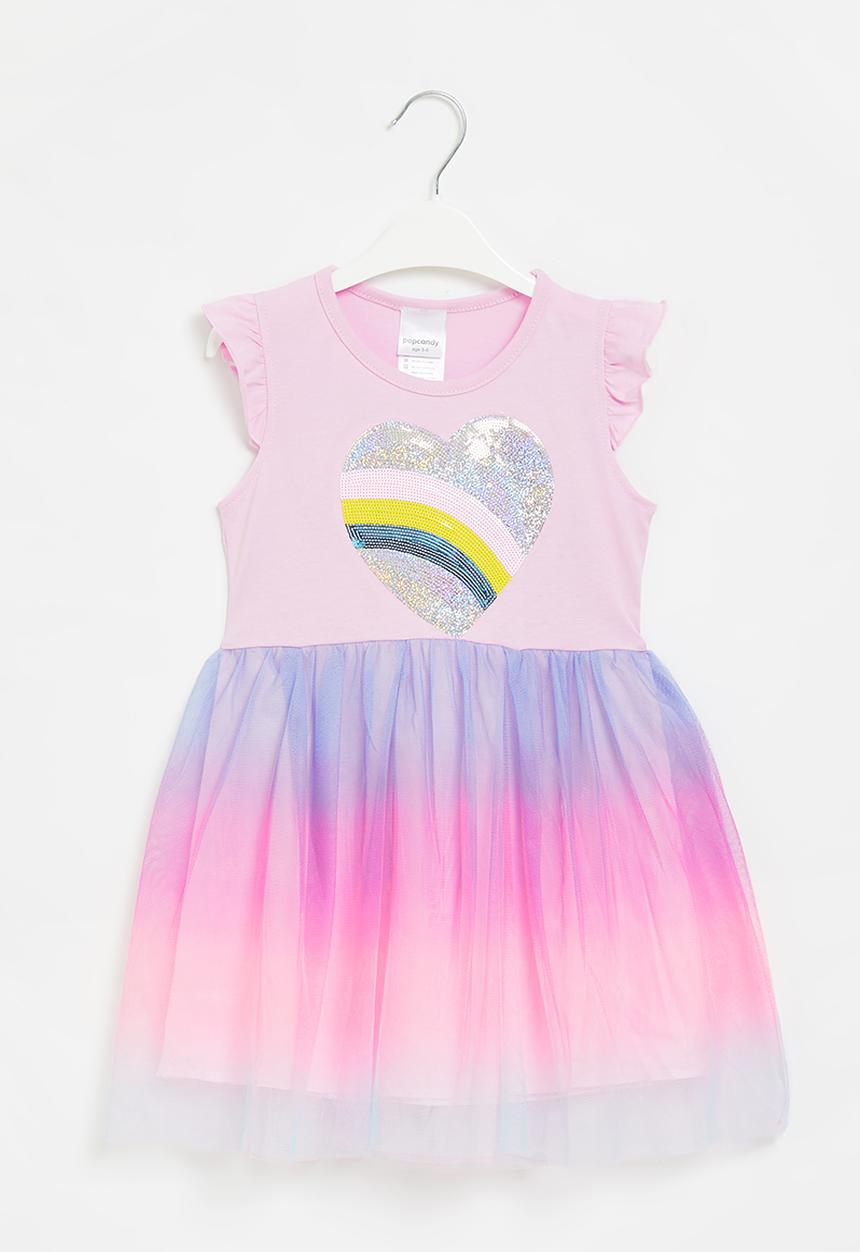 Pop Candy - Heart rainbow dress - pink