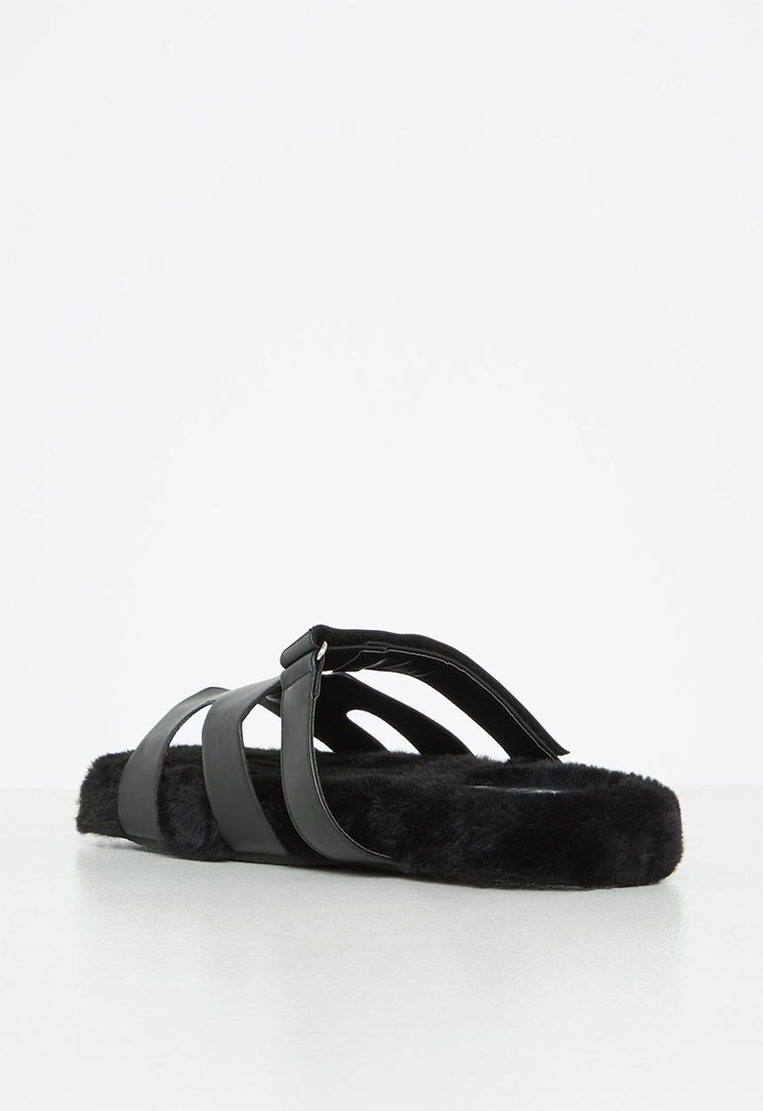 Public Desire - Hot fuzz slipper - black borg
