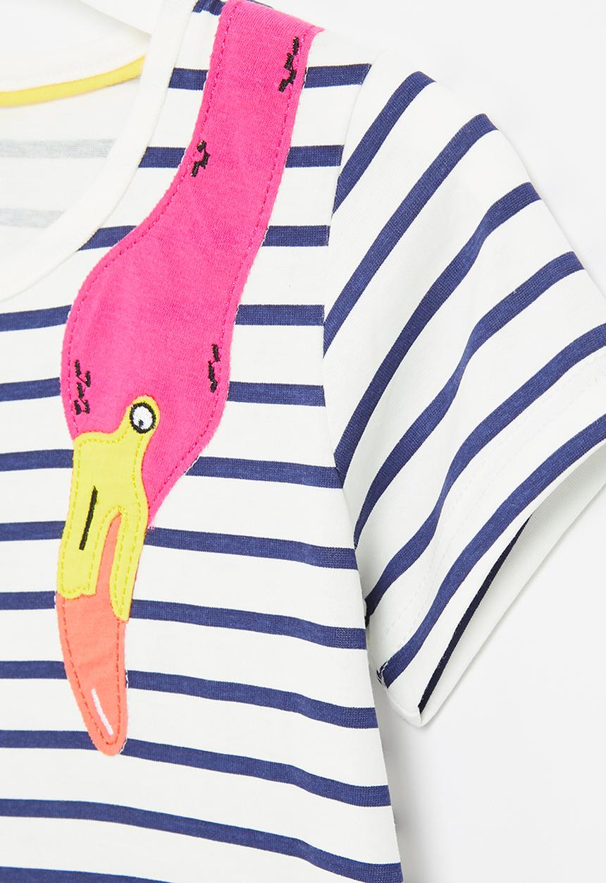 Pop Candy - Girls stripe flamingo dress - multi