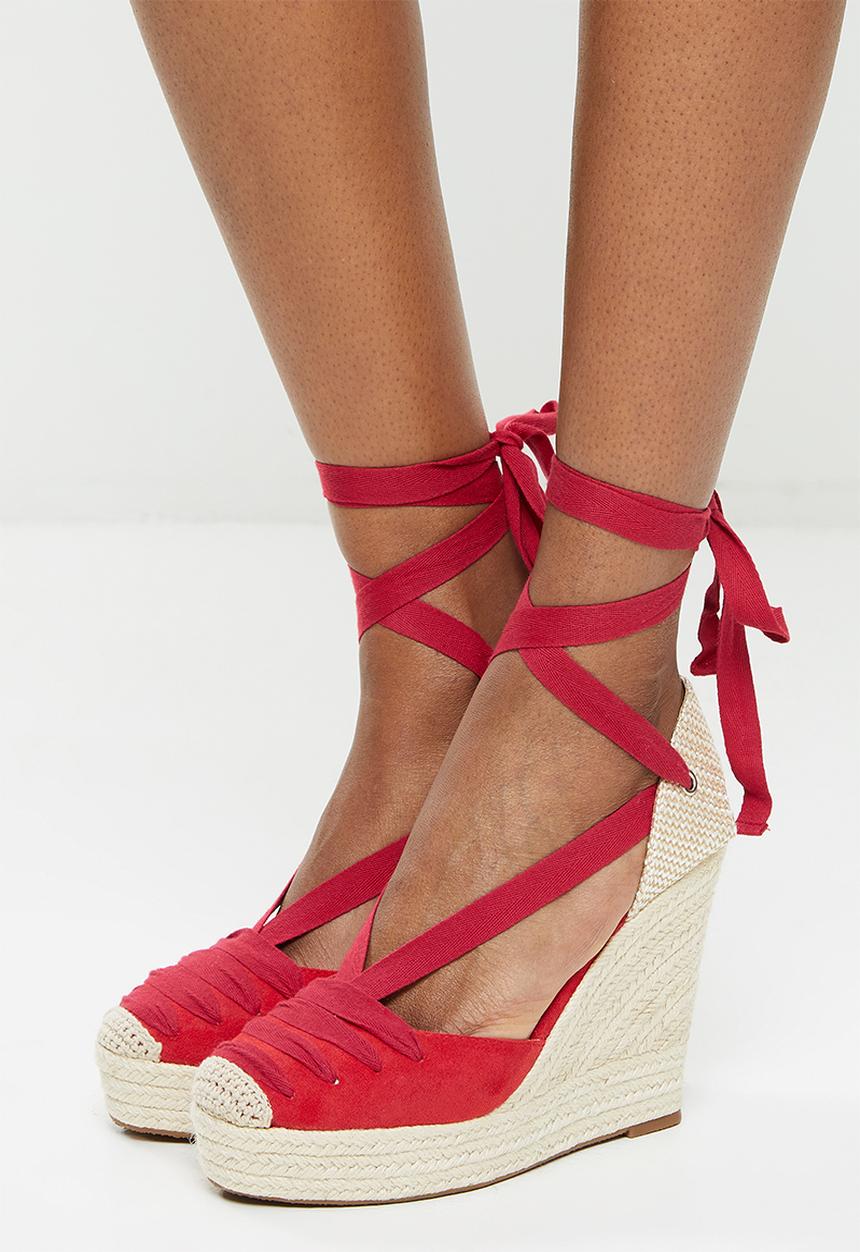 Miss Black - Moniker1 espadrille wedge heel - red