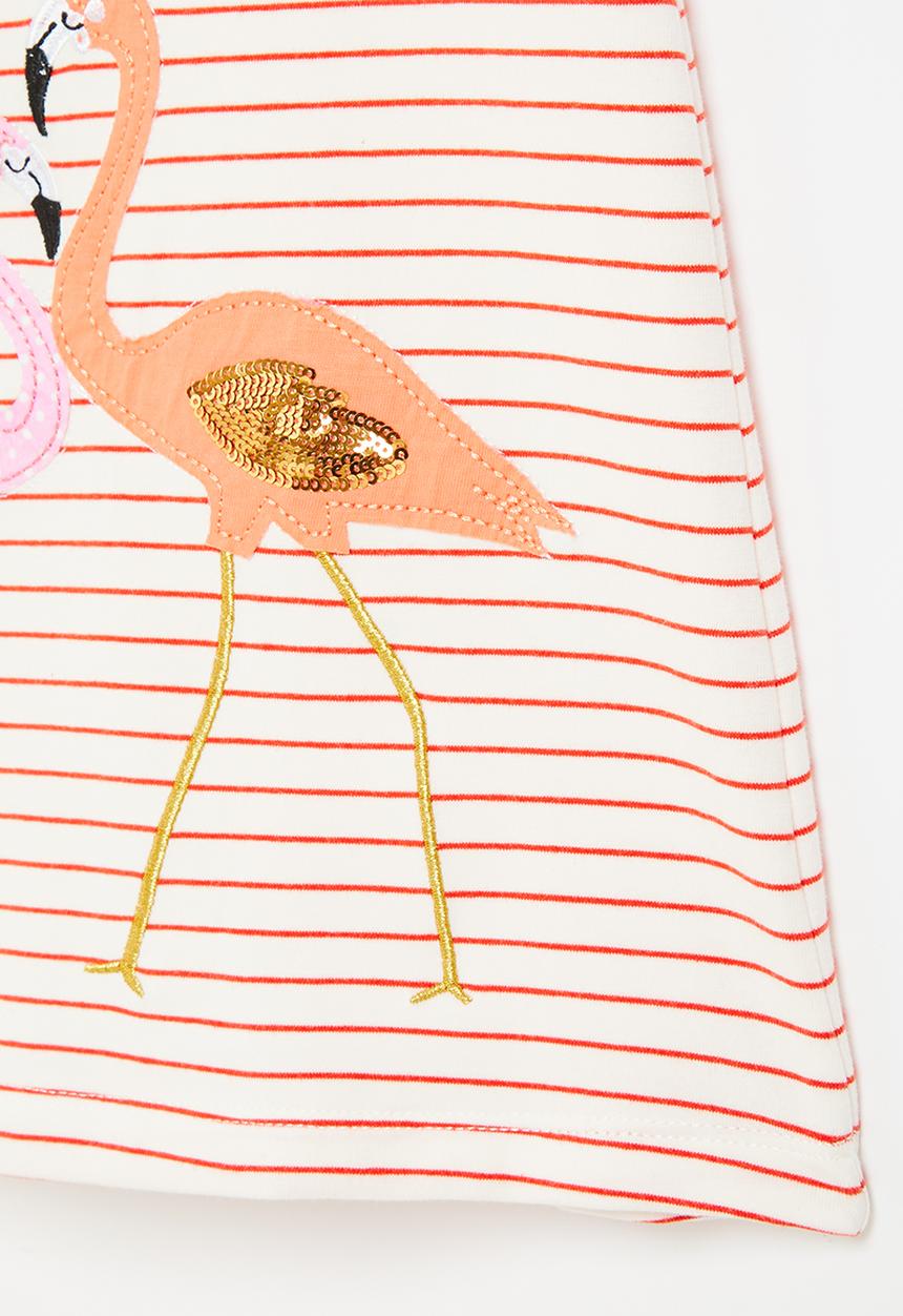 Pop Candy - Girls stripe flamingo dress - multi