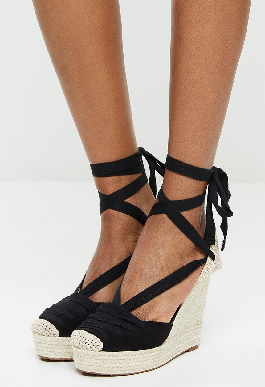 Miss Black - Moniker1 espadrille wedge heel - black