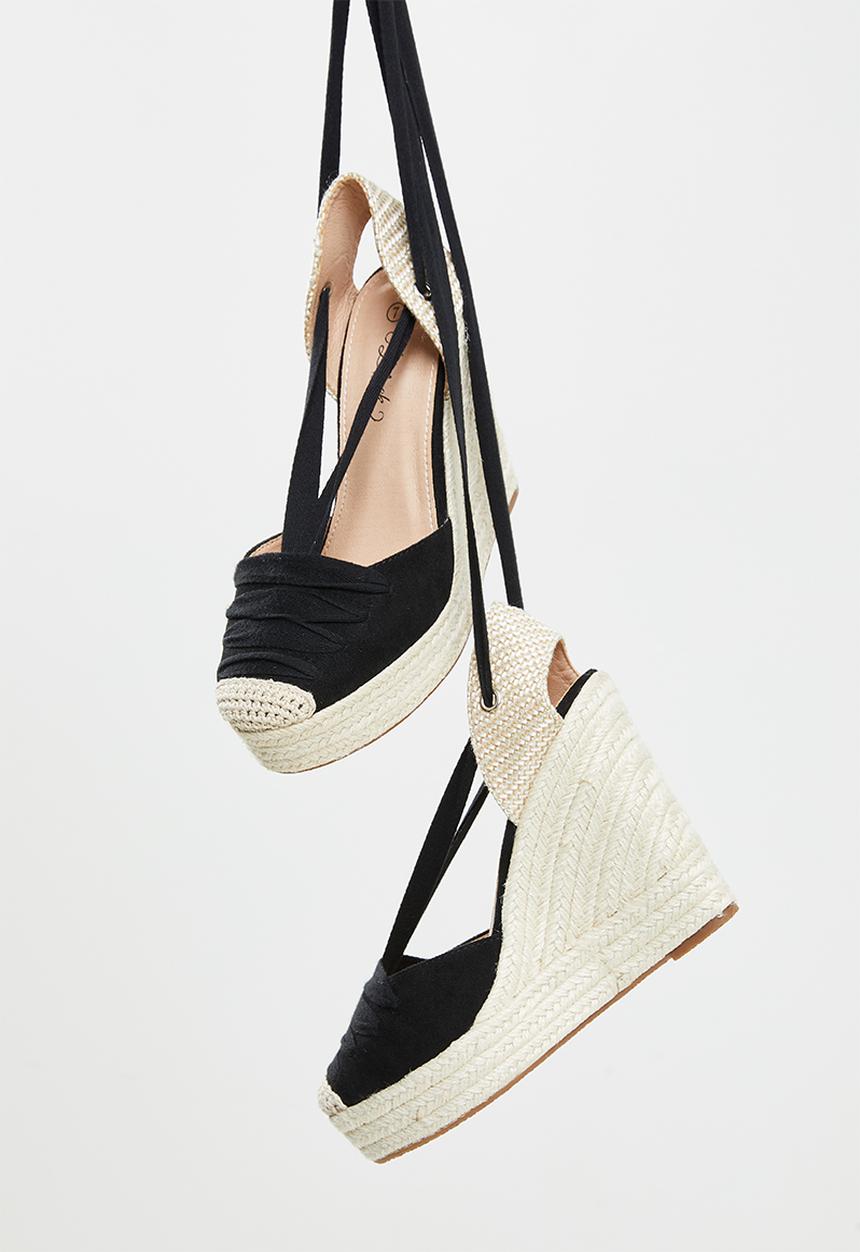 Miss Black - Moniker1 espadrille wedge heel - black