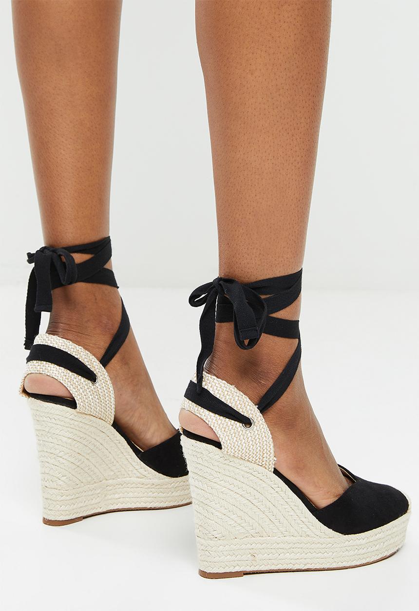 Miss Black - Moniker2 espadrille wedge heel - black