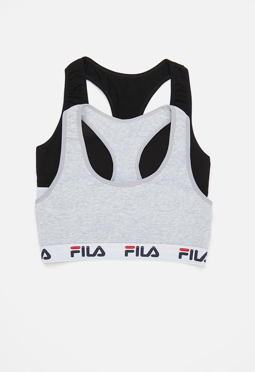 FILA - L24 2 Pack bra- black & grey