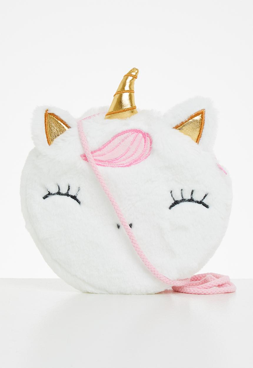Pop Candy - Fluffy unicorn sling bag - white