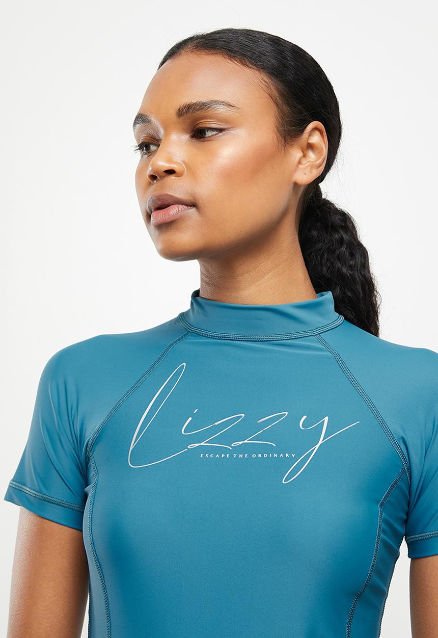 Lizzy - Lillee short sleeve rashie - lyons blue