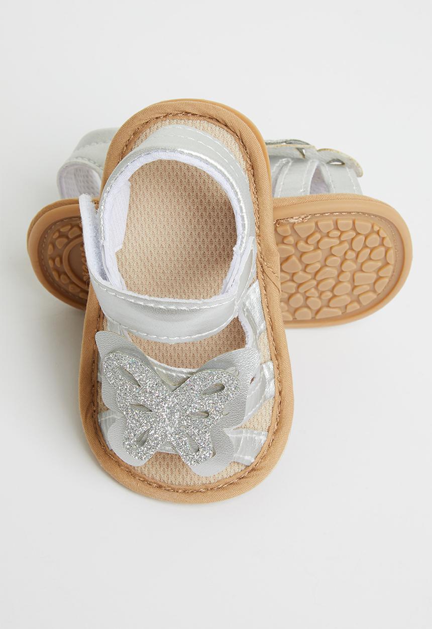 Pop Candy - Girls butterfly sandal - silver