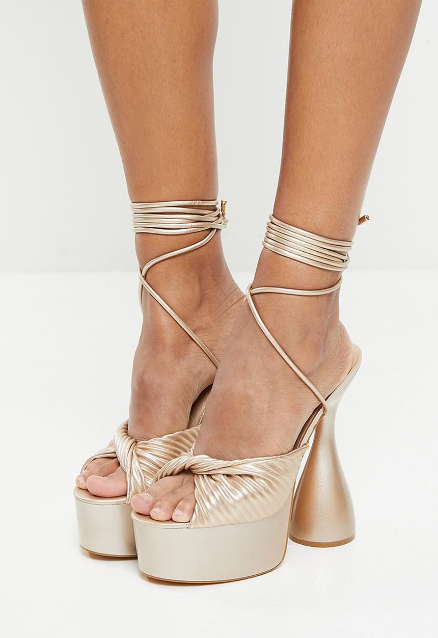 Rock & Co - Disco 2 tie leg platform heel - gold