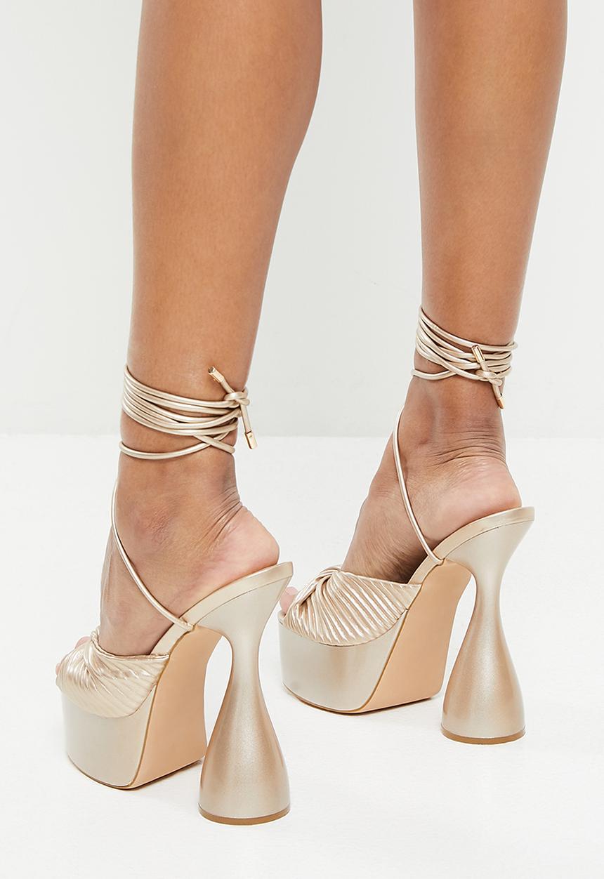 Rock & Co - Disco 2 tie leg platform heel - gold