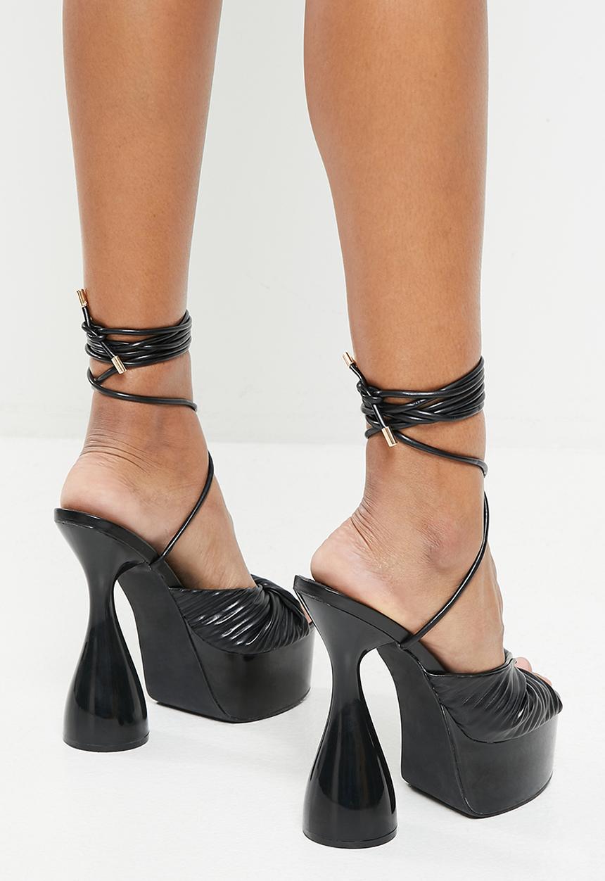 Rock & Co - Disco 2 tie leg platform heel - black
