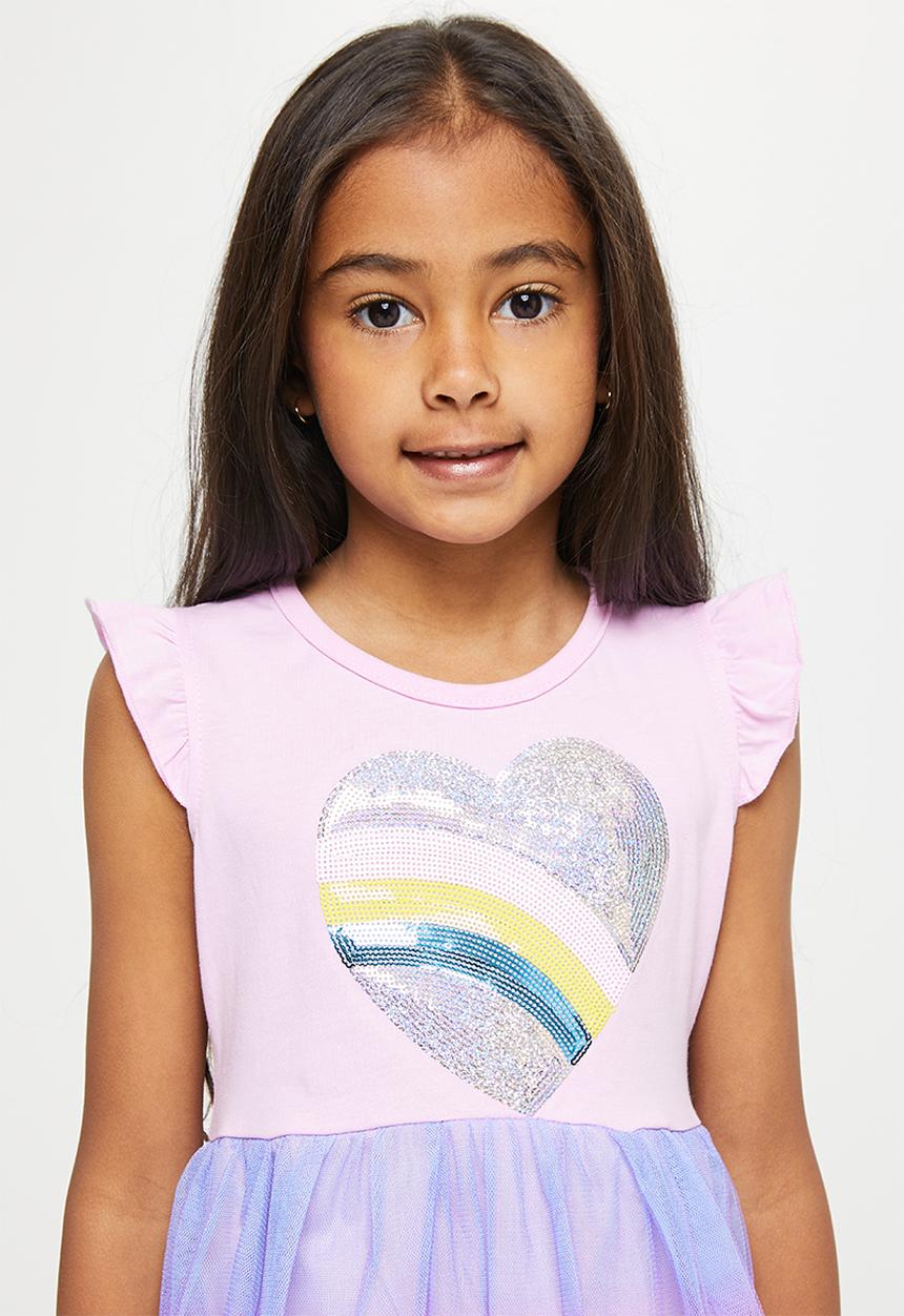 Pop Candy - Heart rainbow dress - pink