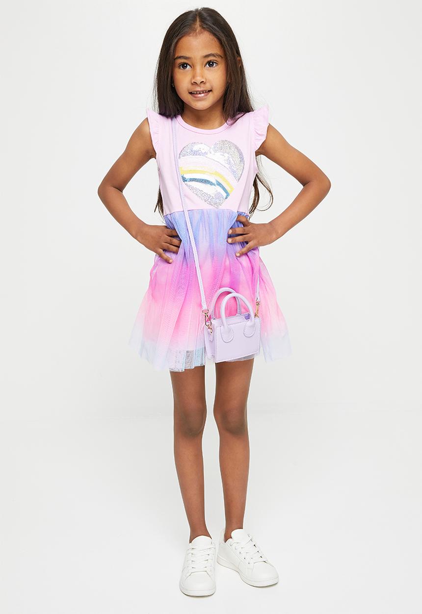 Pop Candy - Heart rainbow dress - pink