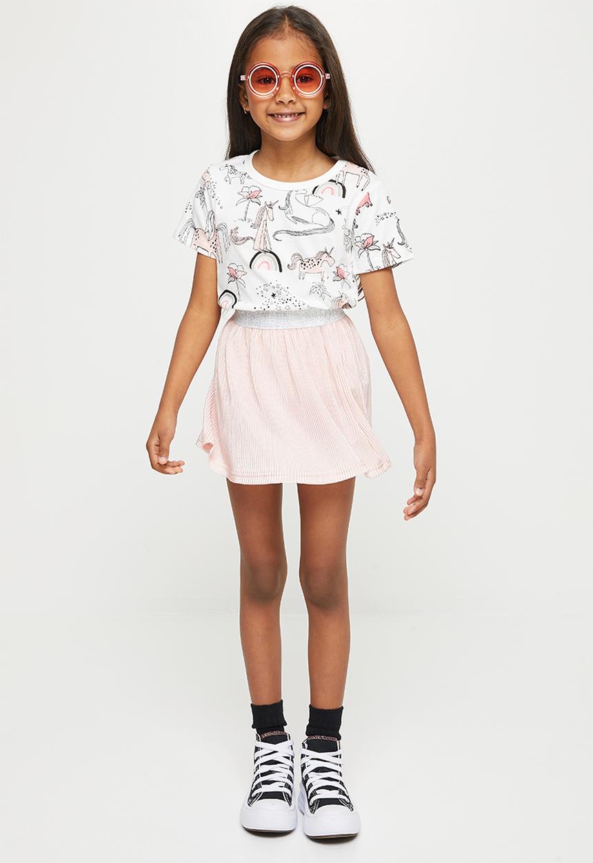 Pop Candy - Girls printed tee - white