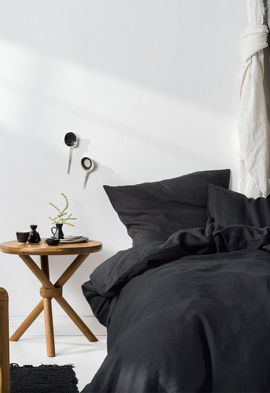 Linen House - Nimes linen duvet cover set - charcoal