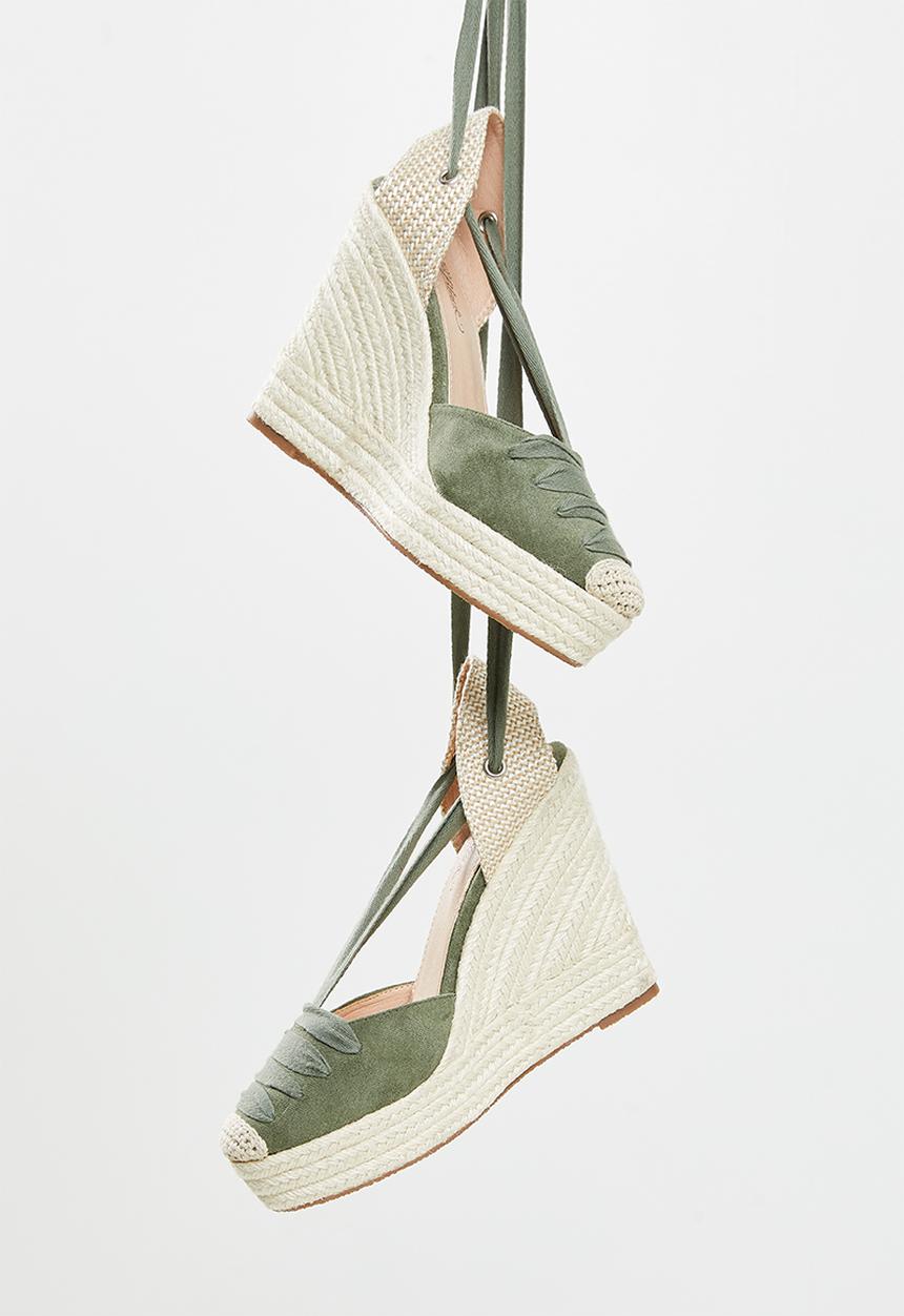 Miss Black - Moniker1 espadrille wedge heel - olive