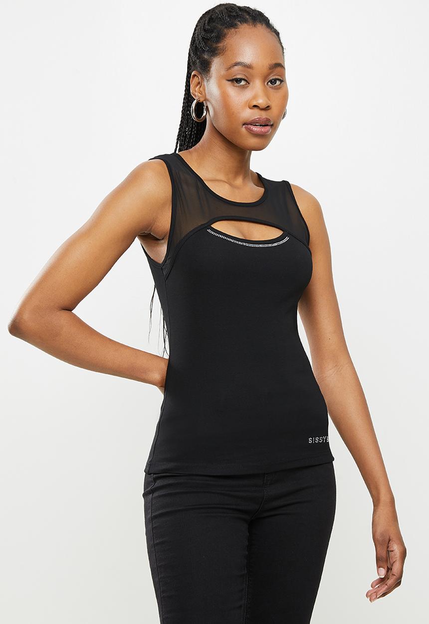 SISSY BOY - Fashion bling logo vest - black