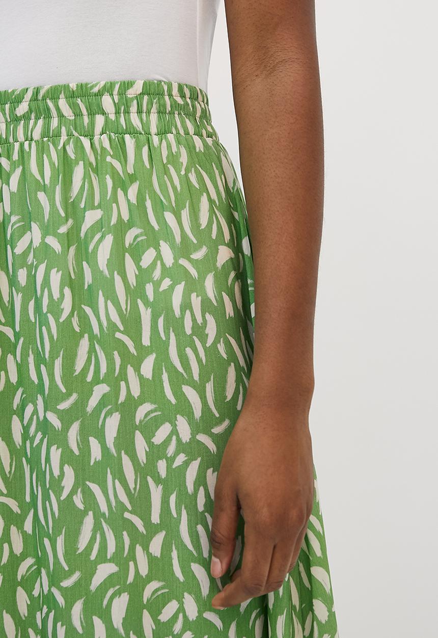 edit - A-line pull on maxi skirt - mono green 