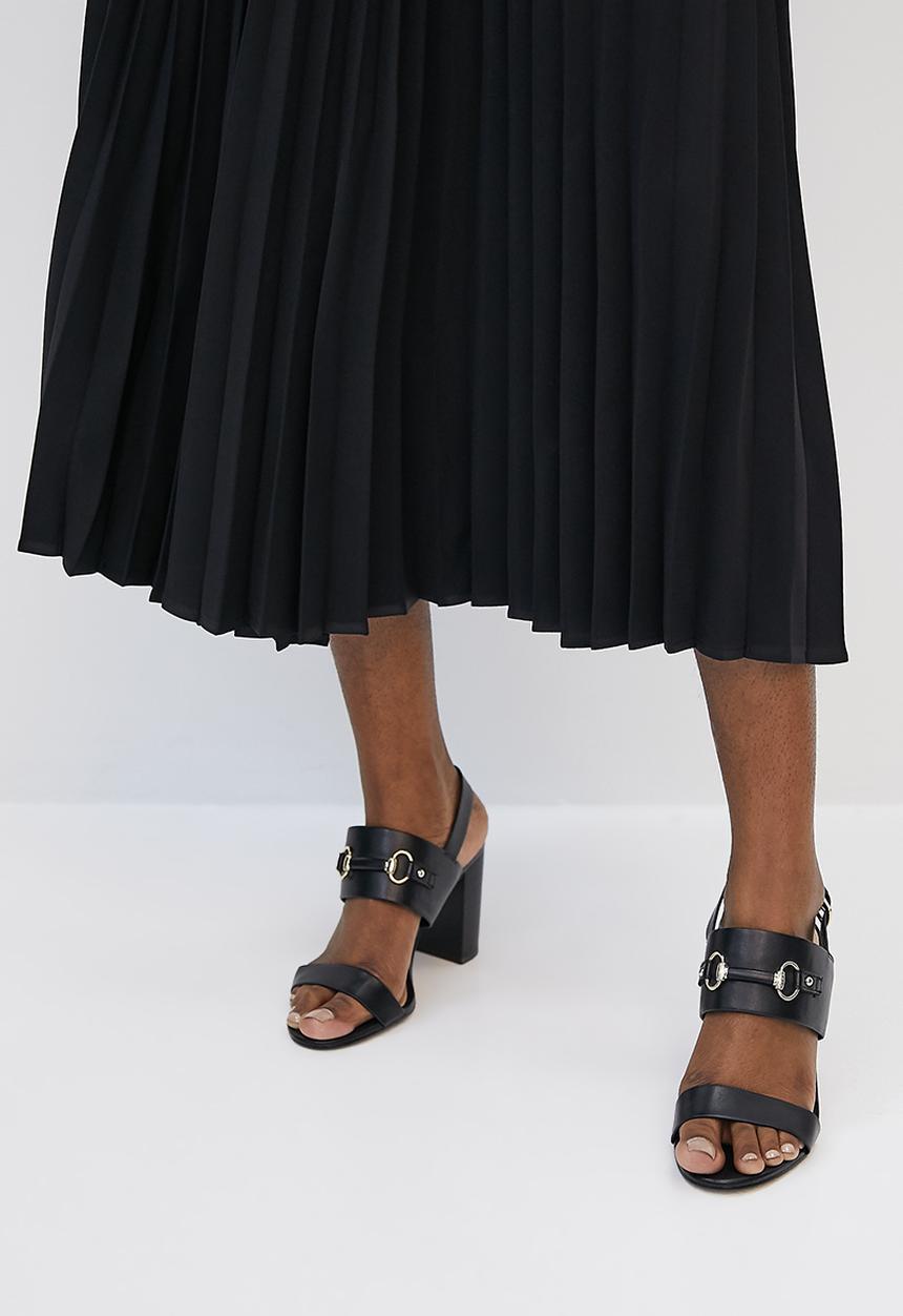 edit - Pleated midaxi skirt - black