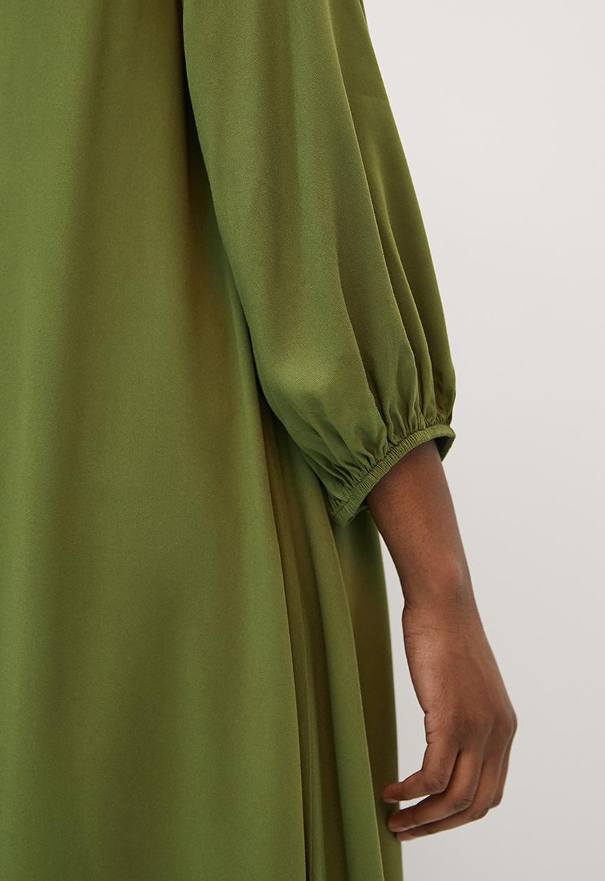 edit - Bellow sleeve a-line shirt dress - khaki