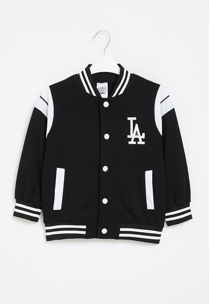 Rebel Republic - Boys baseball jacket - black & white