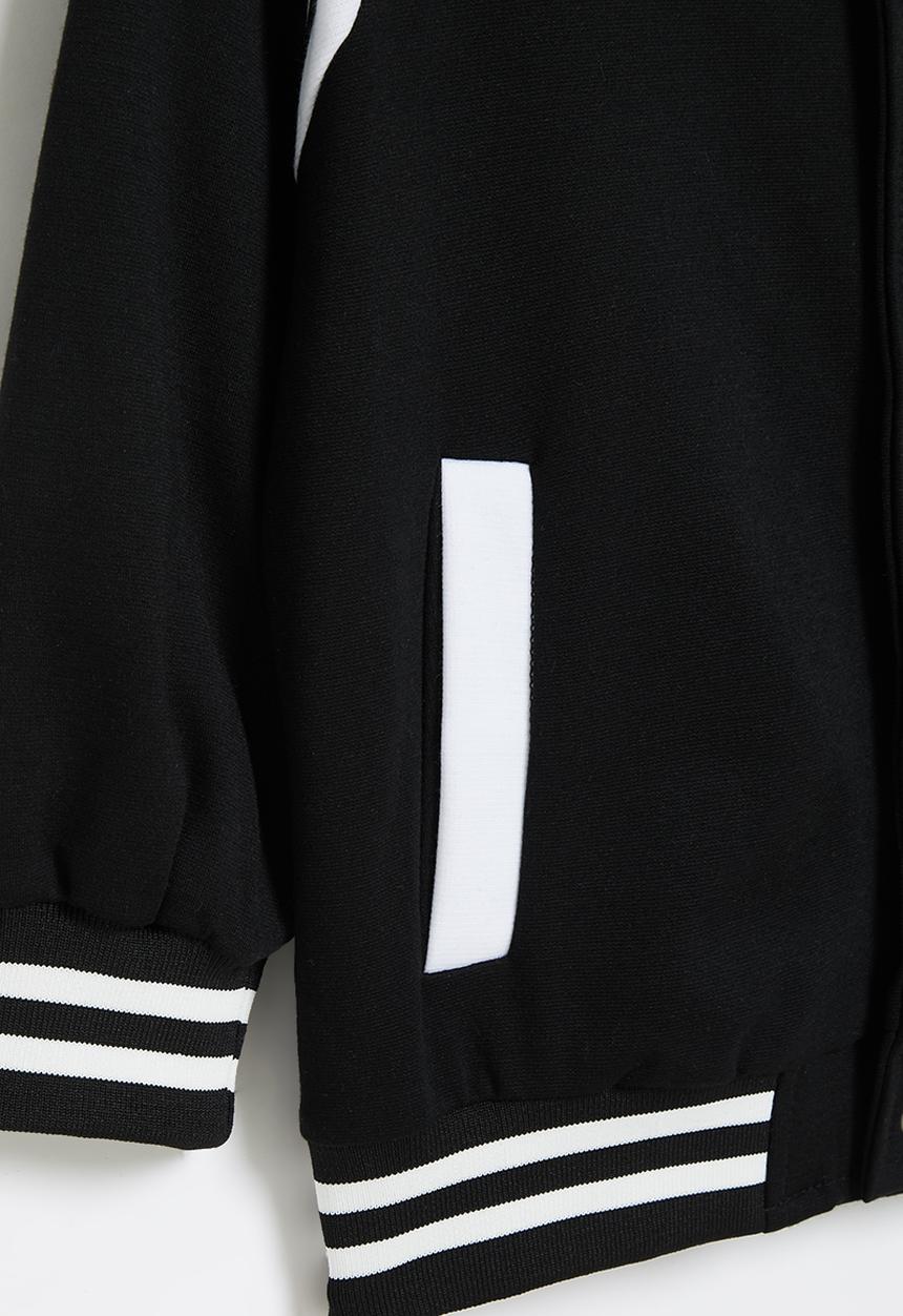 Rebel Republic - Boys baseball jacket - black & white