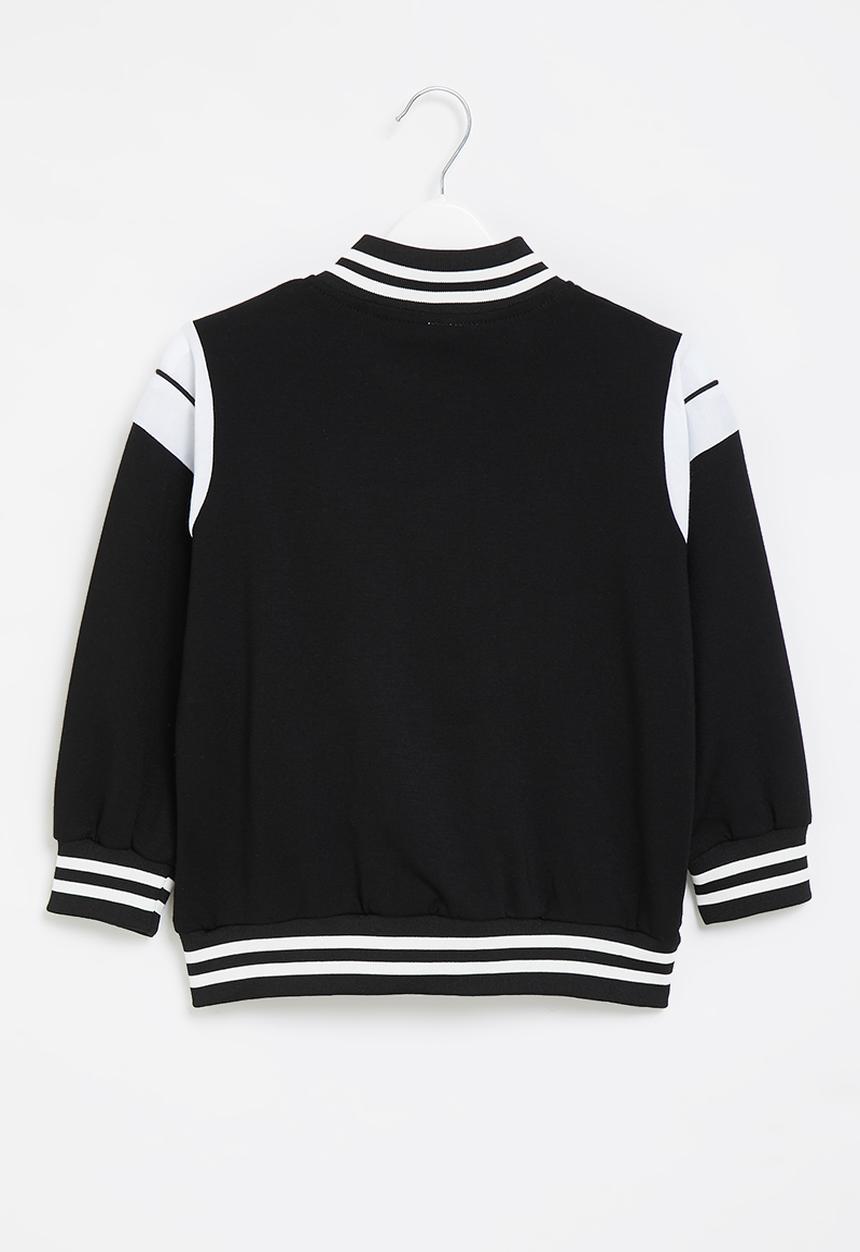 Rebel Republic - Boys baseball jacket - black & white