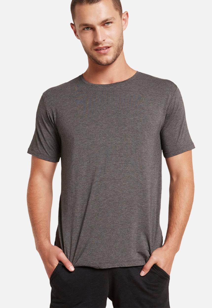 BOODY - Organic bamboo crew neck T-shirt - dark marl