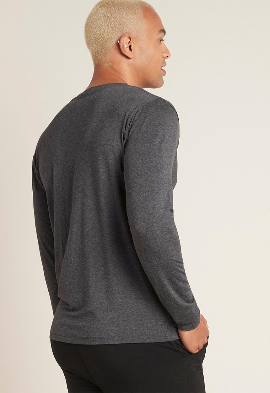 BOODY - Organic bamboo crew long sleeve T-shirt - dark marl
