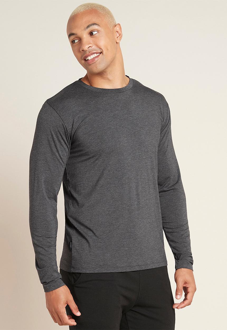 BOODY - Organic bamboo crew long sleeve T-shirt - dark marl