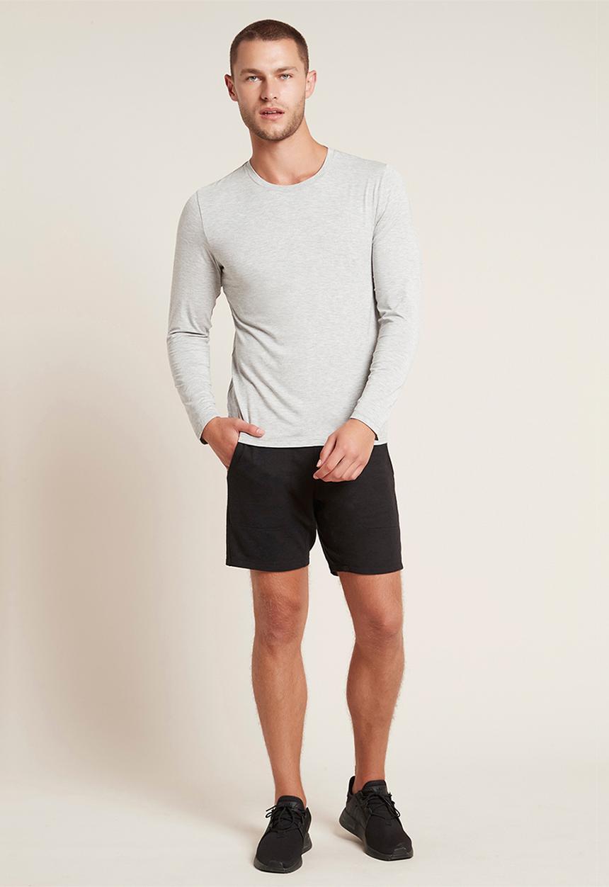 BOODY - Organic bamboo crew long sleeve T-shirt - light marl