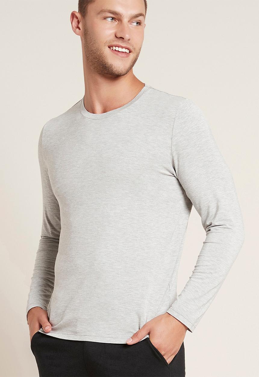 BOODY - Organic bamboo crew long sleeve T-shirt - light marl